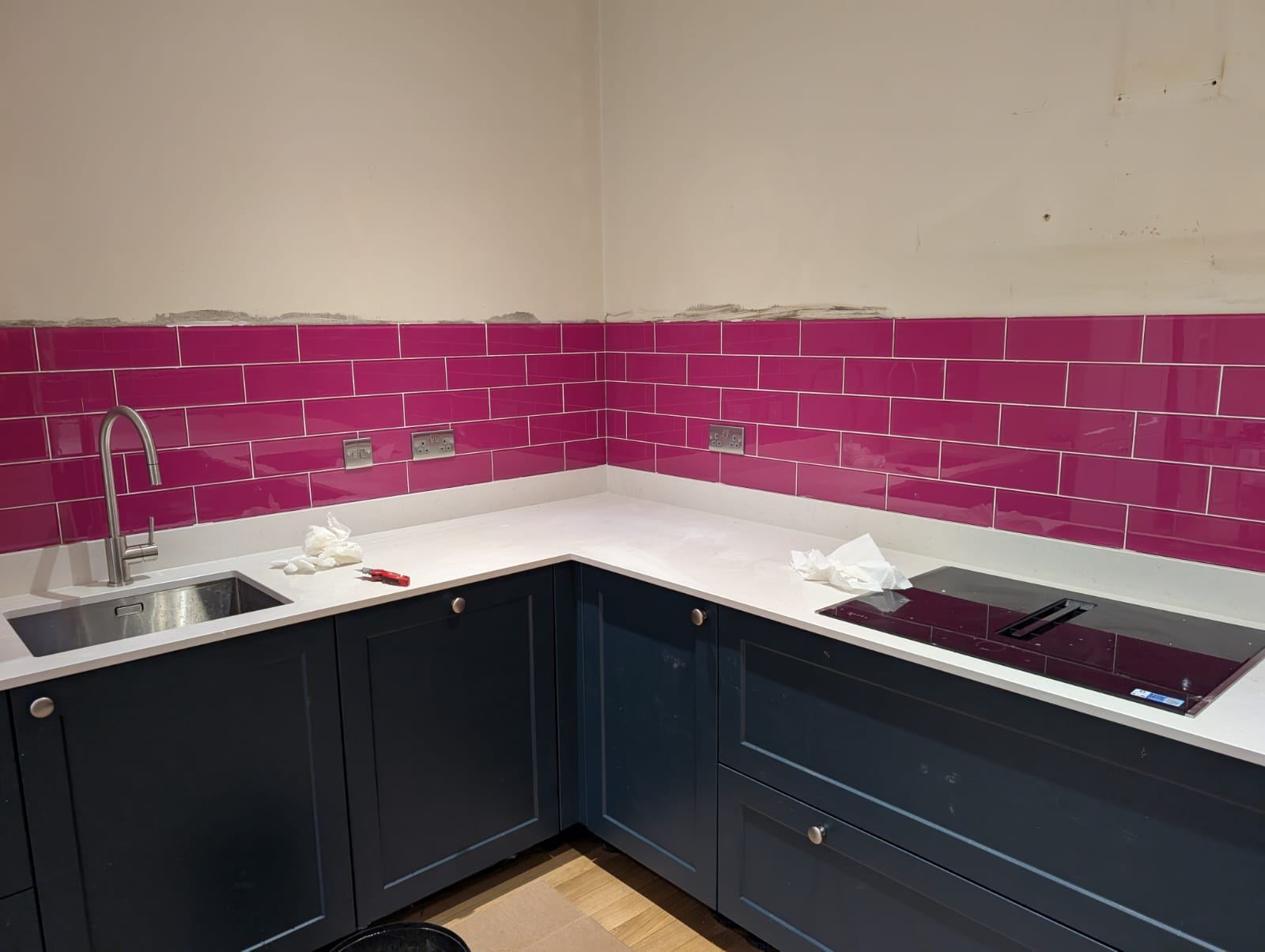 Glass Tile Kitchen Splashback, West End